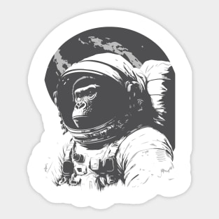 monkey on the moon Sticker